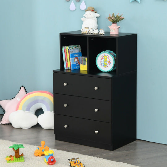 3 Drawer Dresser with Cubbies Storage Chest for Bedroom