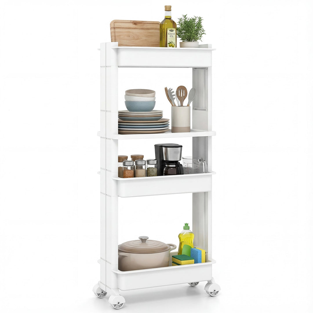 Rolling Utility Cart with Detachable Trays - 3/4 Tier