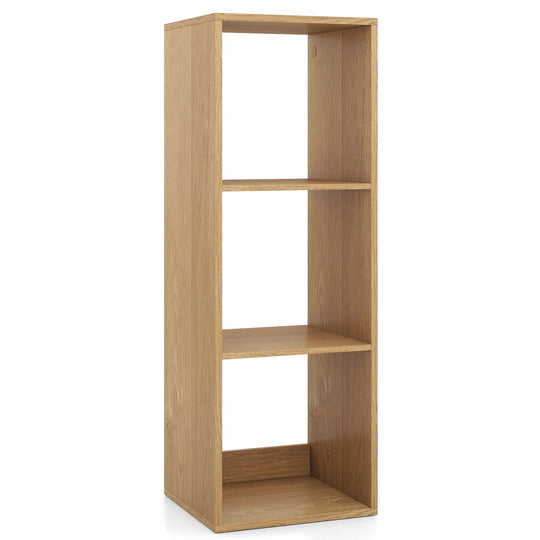 3 Cube Bookshelf with Back Guardrail for Living Room Bedroom