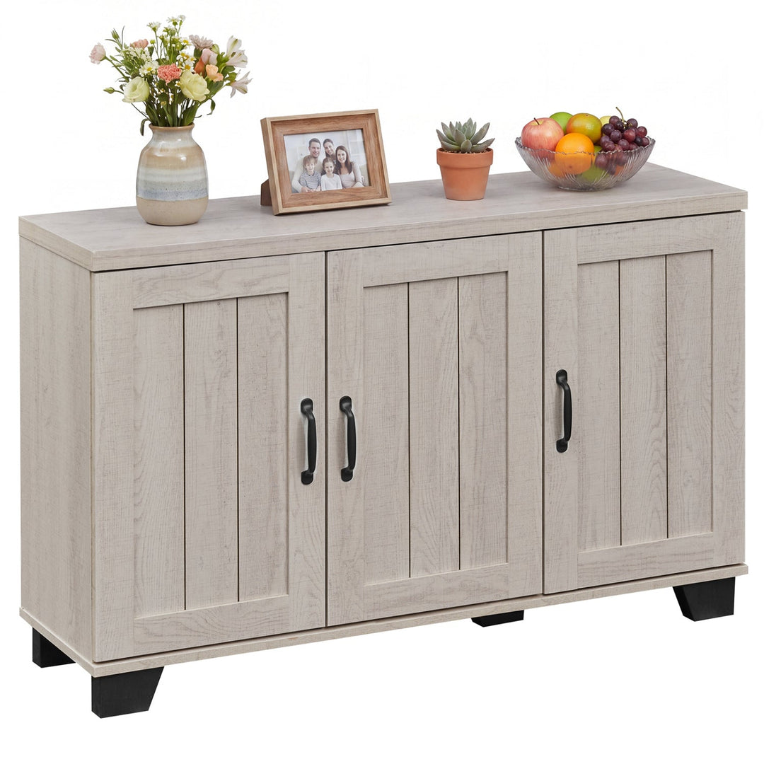 3-Door Buffet Sideboard with Adjustable Shelves and Anti-Tipping Kits