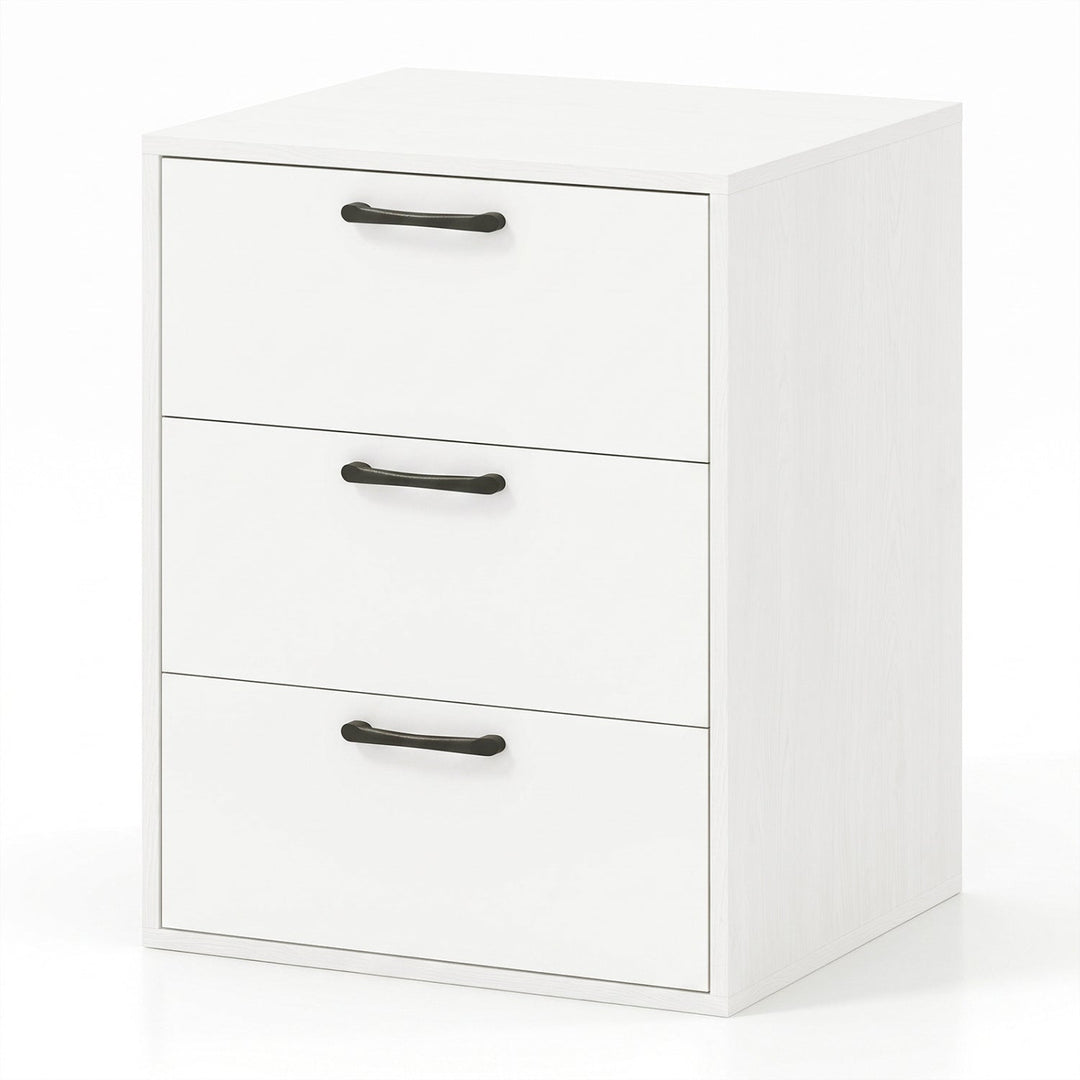 3-Drawer Nightstand with Wood Grain Finish