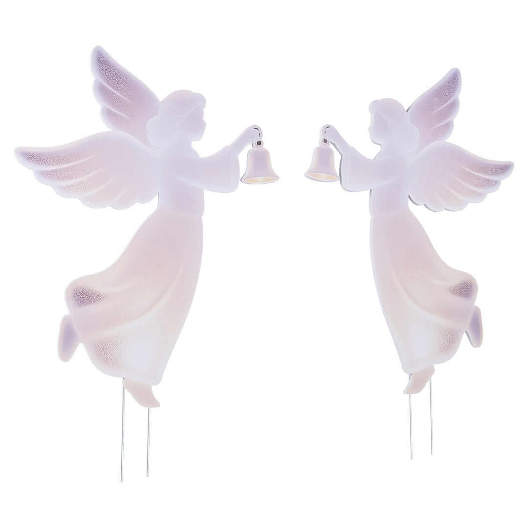 Outdoor Christmas Angel Yard Decoration Set - 3 Ft Pink