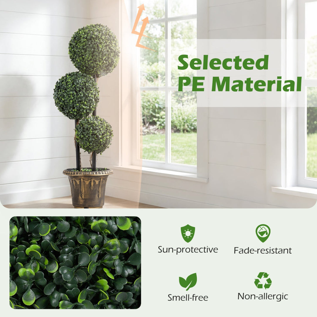 Artificial Boxwood Topiary Tree 3 FT Double Ball Shrubs