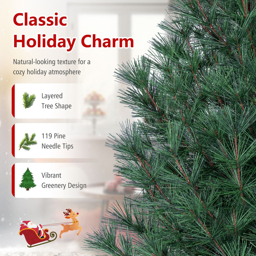 3 FT Artificial Potted Christmas Trees with Vintage Flowerpot for Front Porch Set of 2