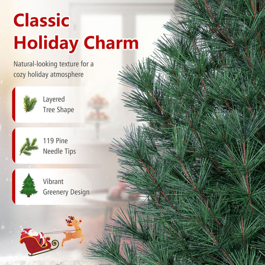 3 FT Artificial Potted Christmas Trees with Vintage Flowerpot for Front Porch Set of 2