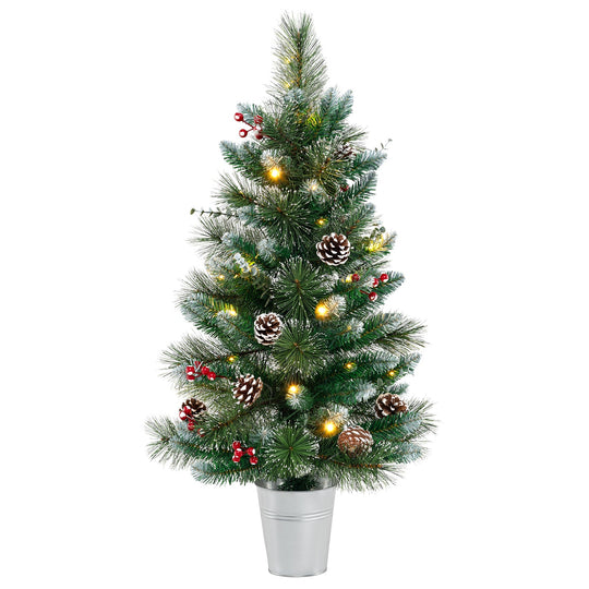 3 FT Battery-Operated Tabletop Holiday Decoration with 81 PVC and Pine Needles