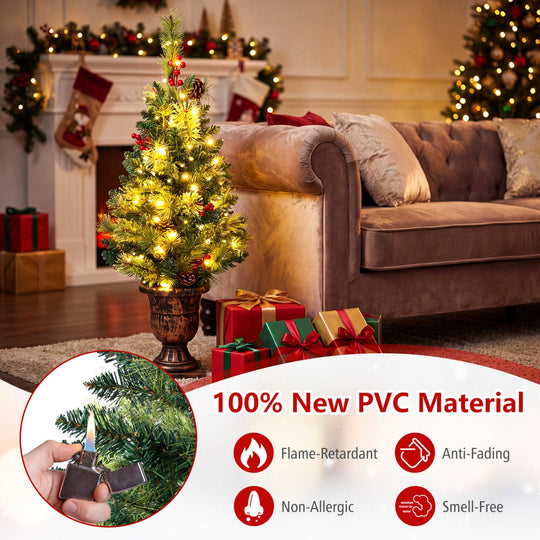 3 FT Pre-Lit Tabletop Christmas Tree with 40 LED Lights