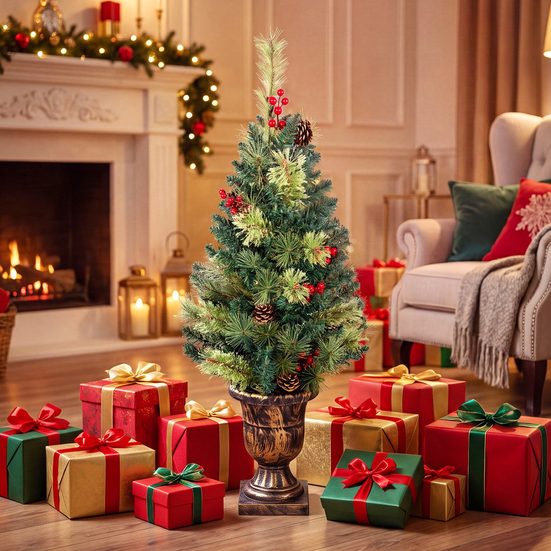 3 FT Pre-Lit Tabletop Christmas Tree with 40 LED Lights