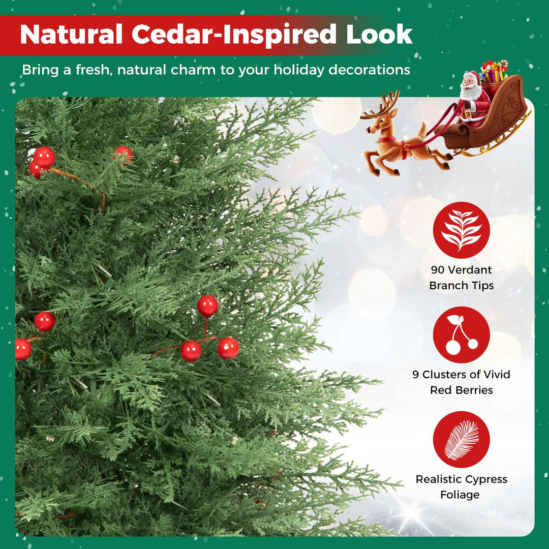 3 FT Pre-Lit Potted Christmas Tree Set of 2 with PE Branch Tips