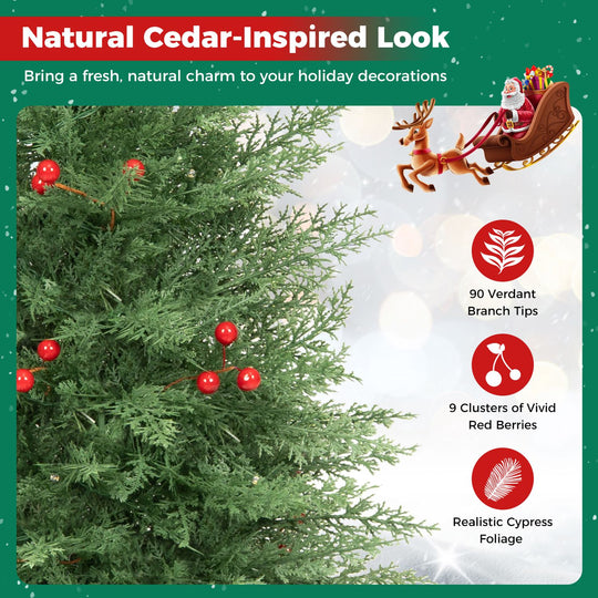 3 FT Pre-Lit Potted Christmas Tree Set of 2 with PE Branch Tips
