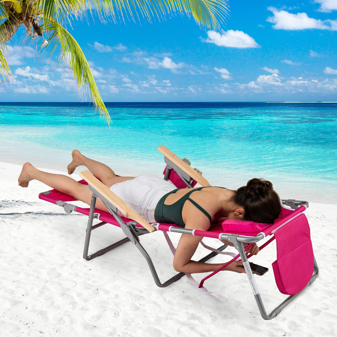 3-IN-1 Foldable Beach Chair with Footrest and Adjustable Backrest