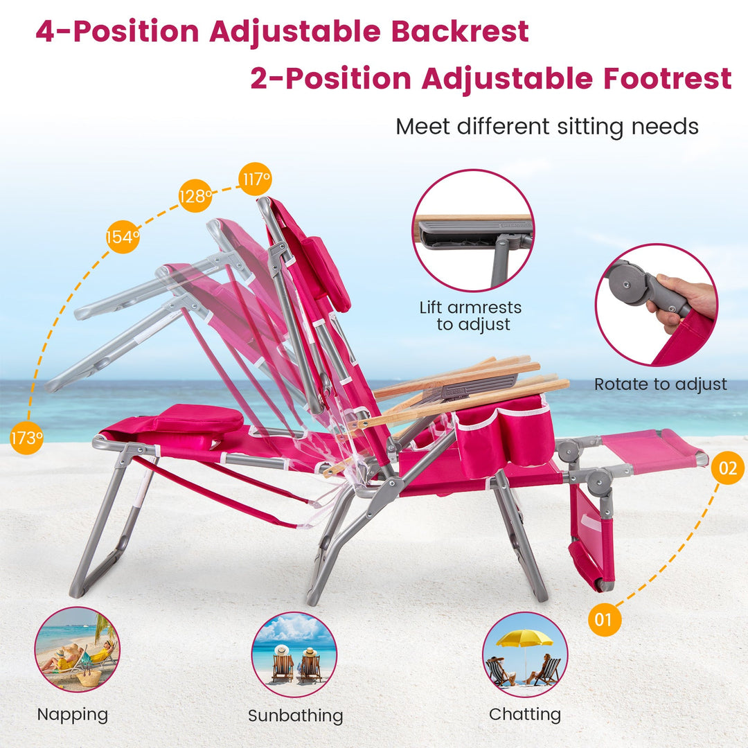 3-IN-1 Foldable Beach Chair with Footrest and Adjustable Backrest