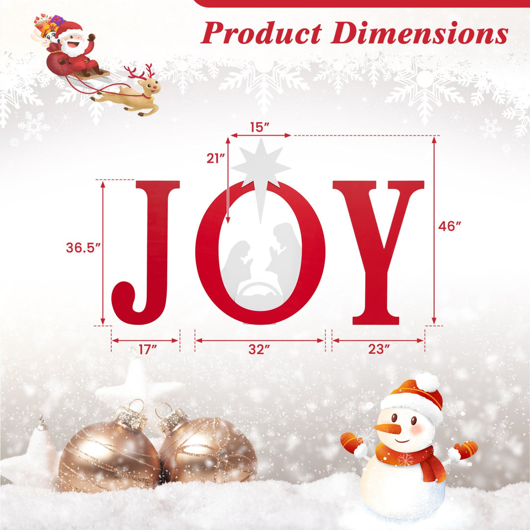 JOY Nativity Christmas Yard Sign Set with Angels - 3 Pieces