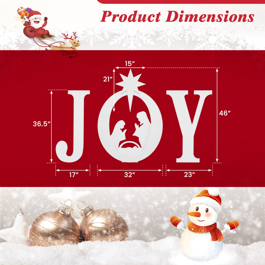 JOY Nativity Christmas Yard Sign Set with Angels - 3 Pieces