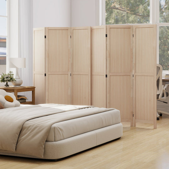 3 Panel Folding Room Divider for Home Office Bedroom Restaurant-Beige