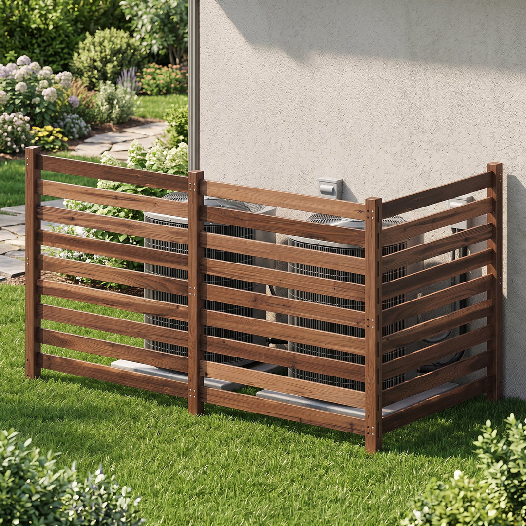 3-Panel Wooden Privacy Fence with Ground Stakes - 38.5" x 42"