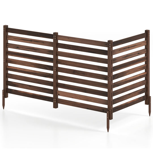 3-Panel Wooden Privacy Fence with Ground Stakes - 38.5" x 42"
