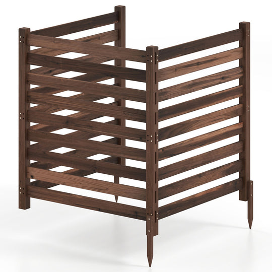 3-Panel Wooden Privacy Fence with Ground Stakes - 38.5" x 42"