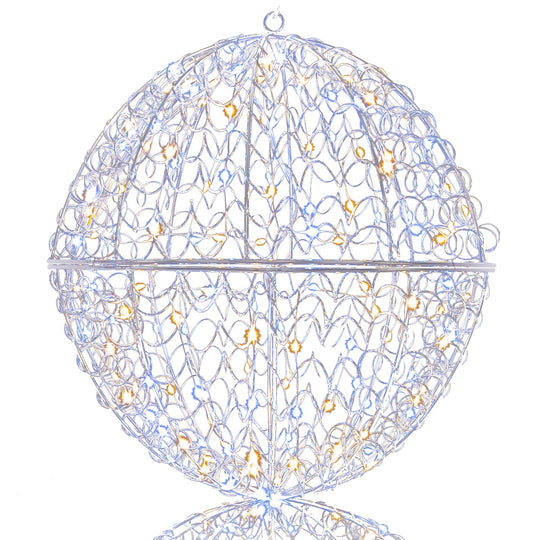 3 Pcs Lighted Christmas Balls Large Standing/Hanging Metal Sphere Lights with 435 LEDs