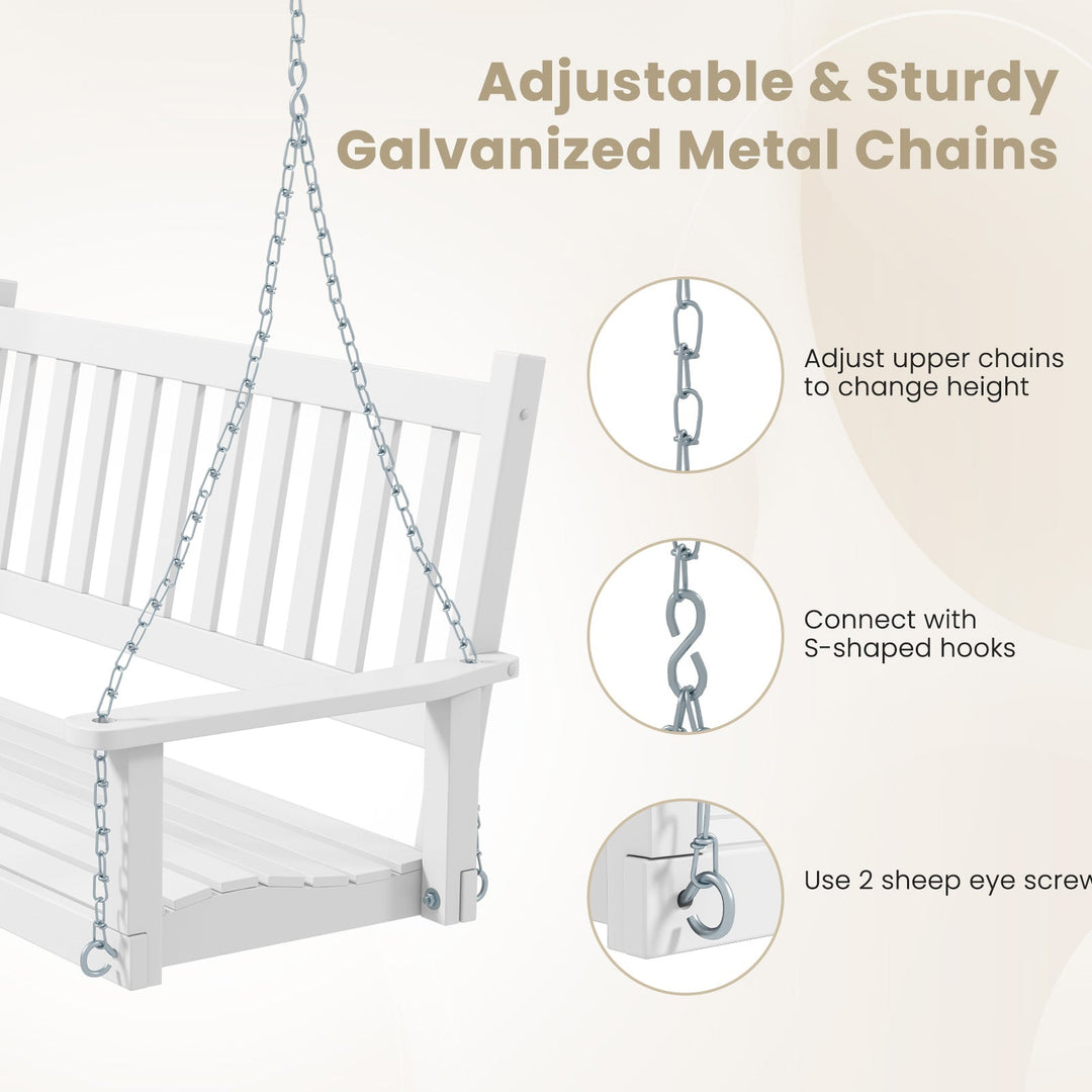 3-Person Wooden Outdoor Porch Swing with 800 lbs Weight Capacity