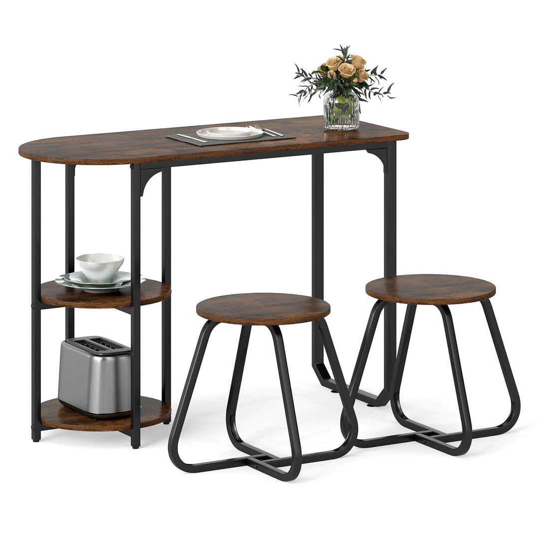 3-Piece Industrial Dining Table Set for Small Space
