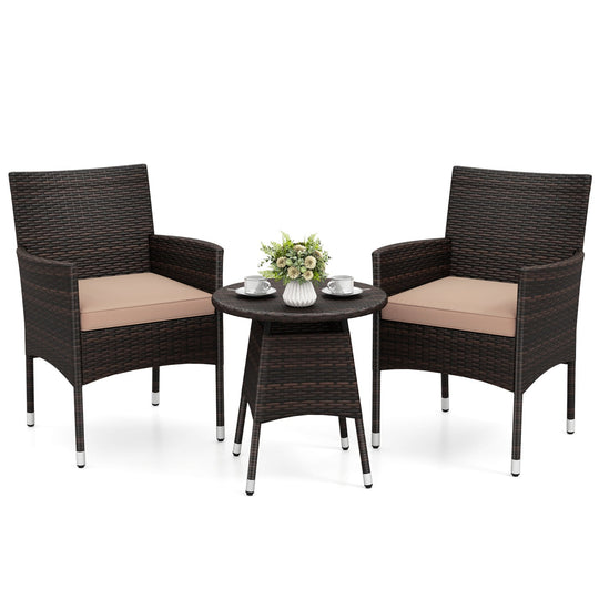 3 Piece Patio Furniture Set Outside Bistro Set for Porch