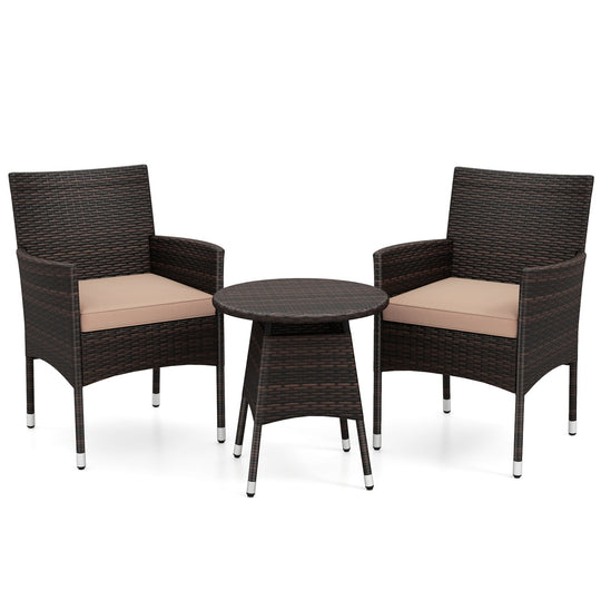 3 Piece Patio Furniture Set Outside Bistro Set for Porch