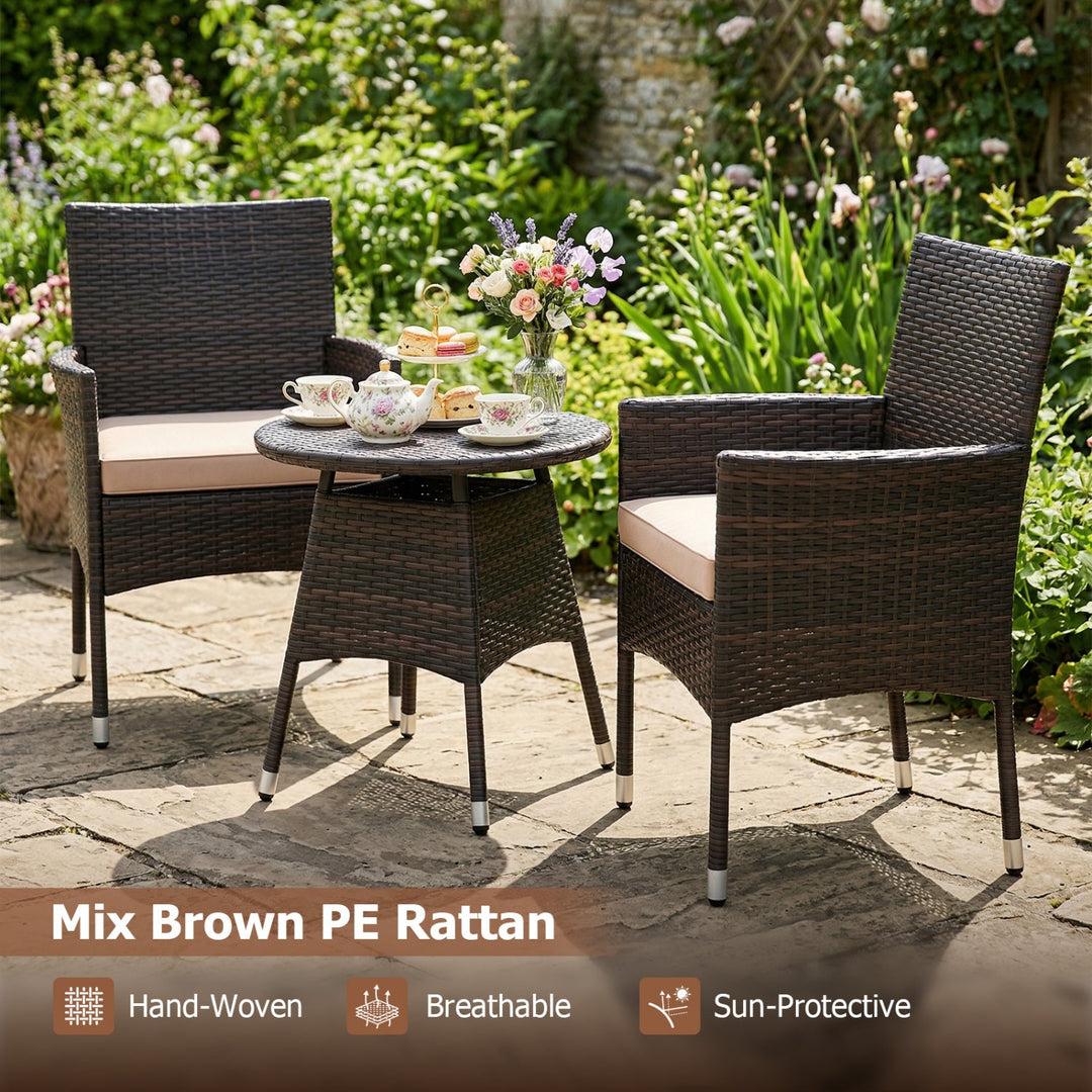 3 Piece Patio Furniture Set Outside Bistro Set for Porch