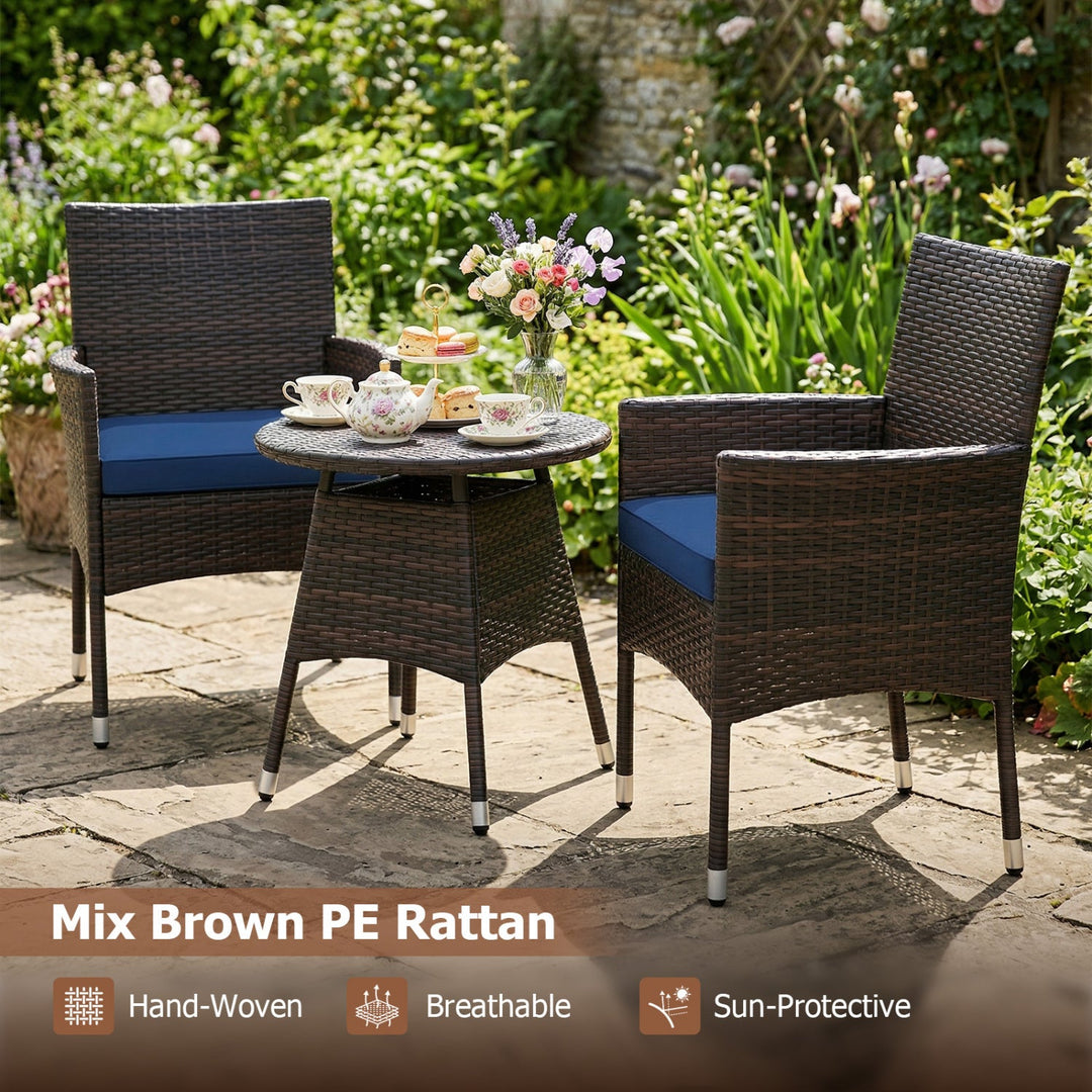 3 Piece Patio Furniture Set Outside Bistro Set for Porch