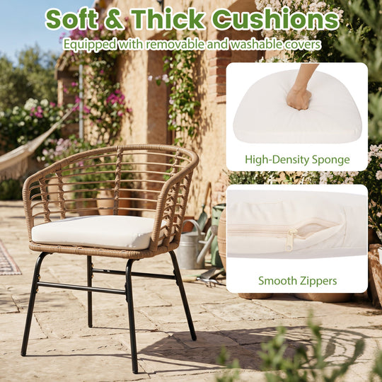 3-Piece Patio Conversation Set with Cushions