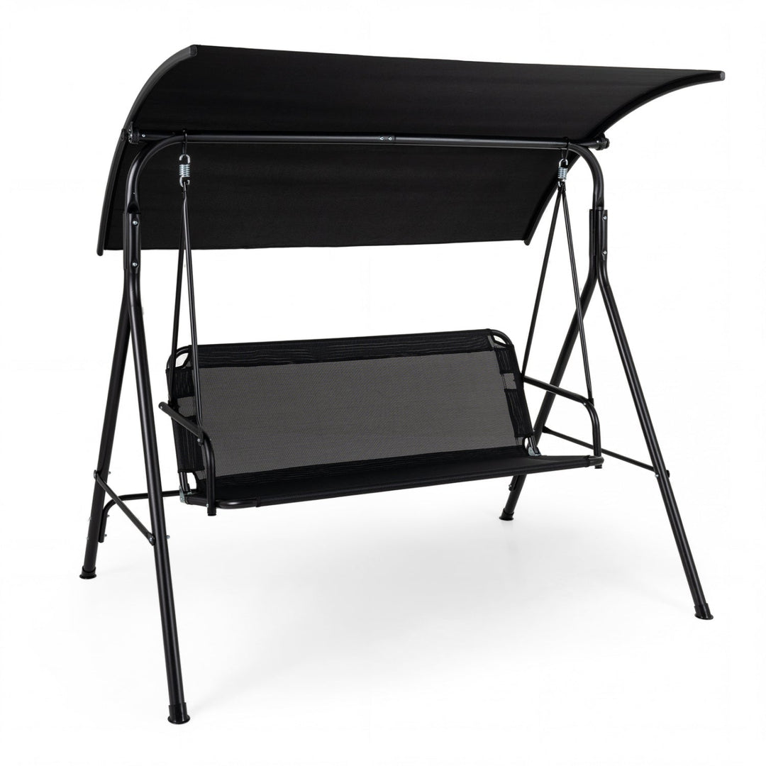 3-Seat Patio Swing Chair with Adjustable Canopy - 800 lbs