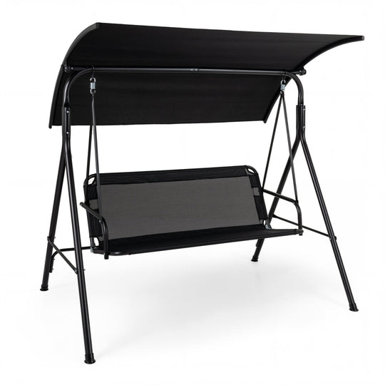 3-Seat Patio Swing Chair with Adjustable Canopy - 800 lbs