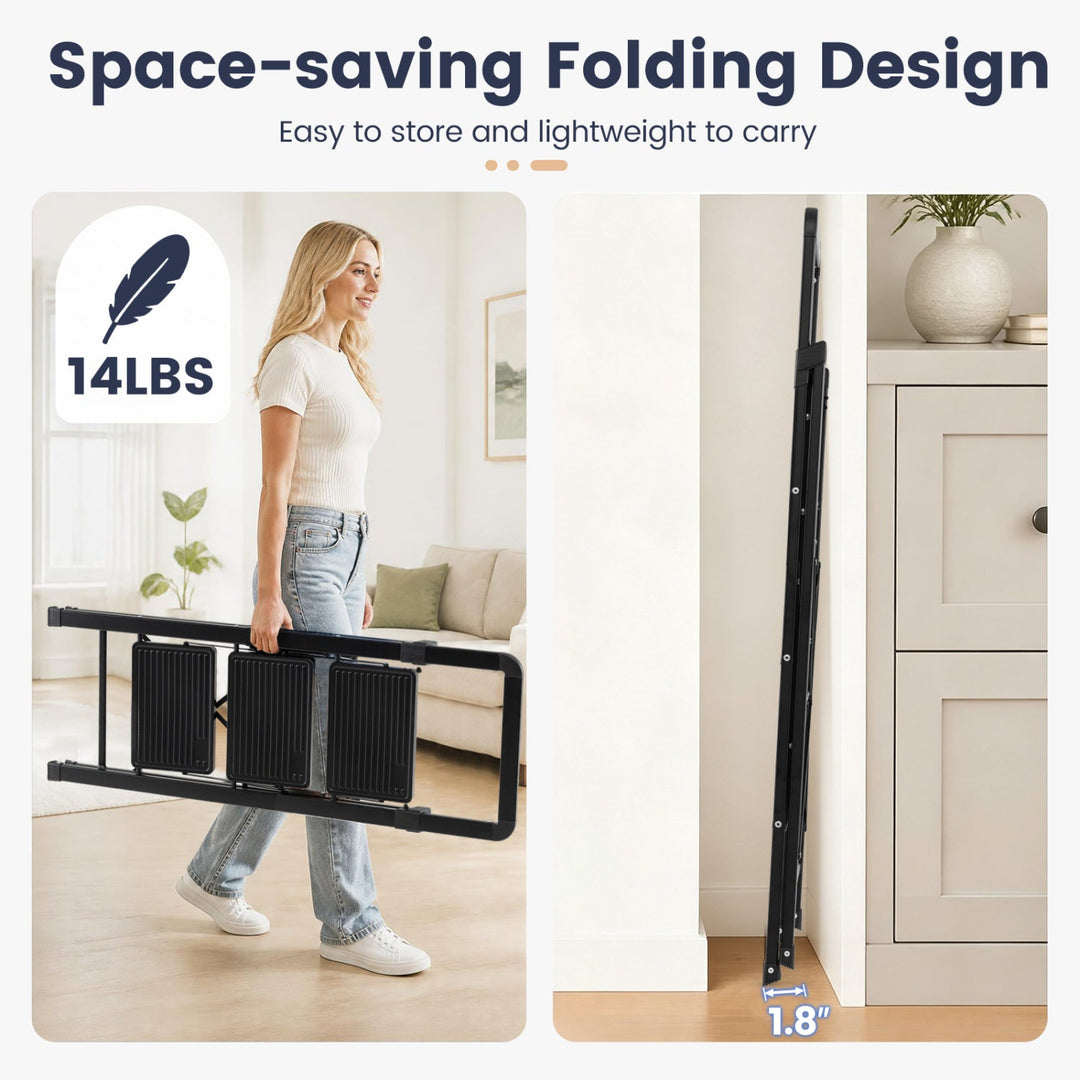 3-Step Folding Step Stool with Wide Anti-Slip Pedals