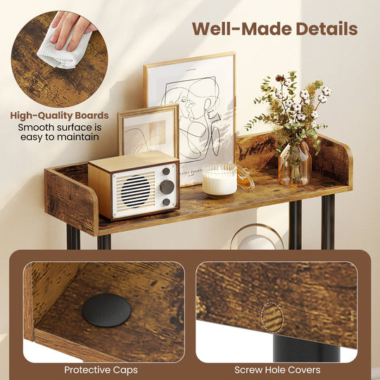 3-Tier Bookshelf with Anti-Tipping Kit and Industrial Storage Unit for Living Room