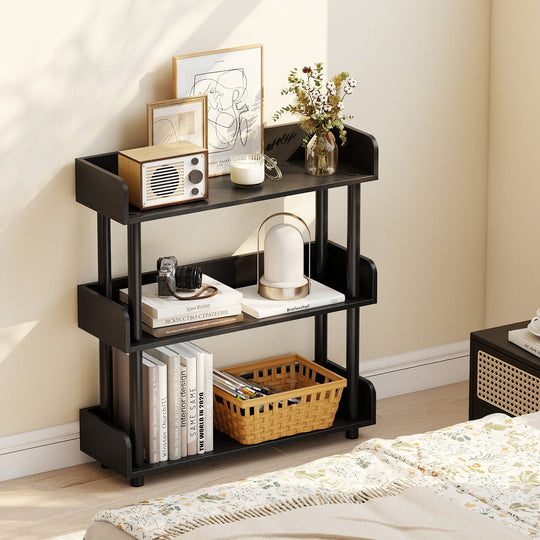 3-Tier Bookshelf with Anti-Tipping Kit and Industrial Storage Unit for Living Room