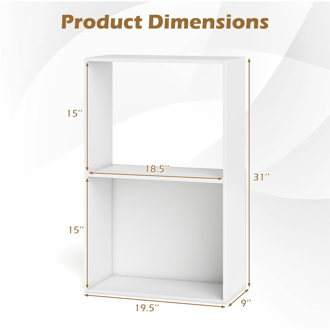 3-Tier Bookshelf with Open Storage Compartments