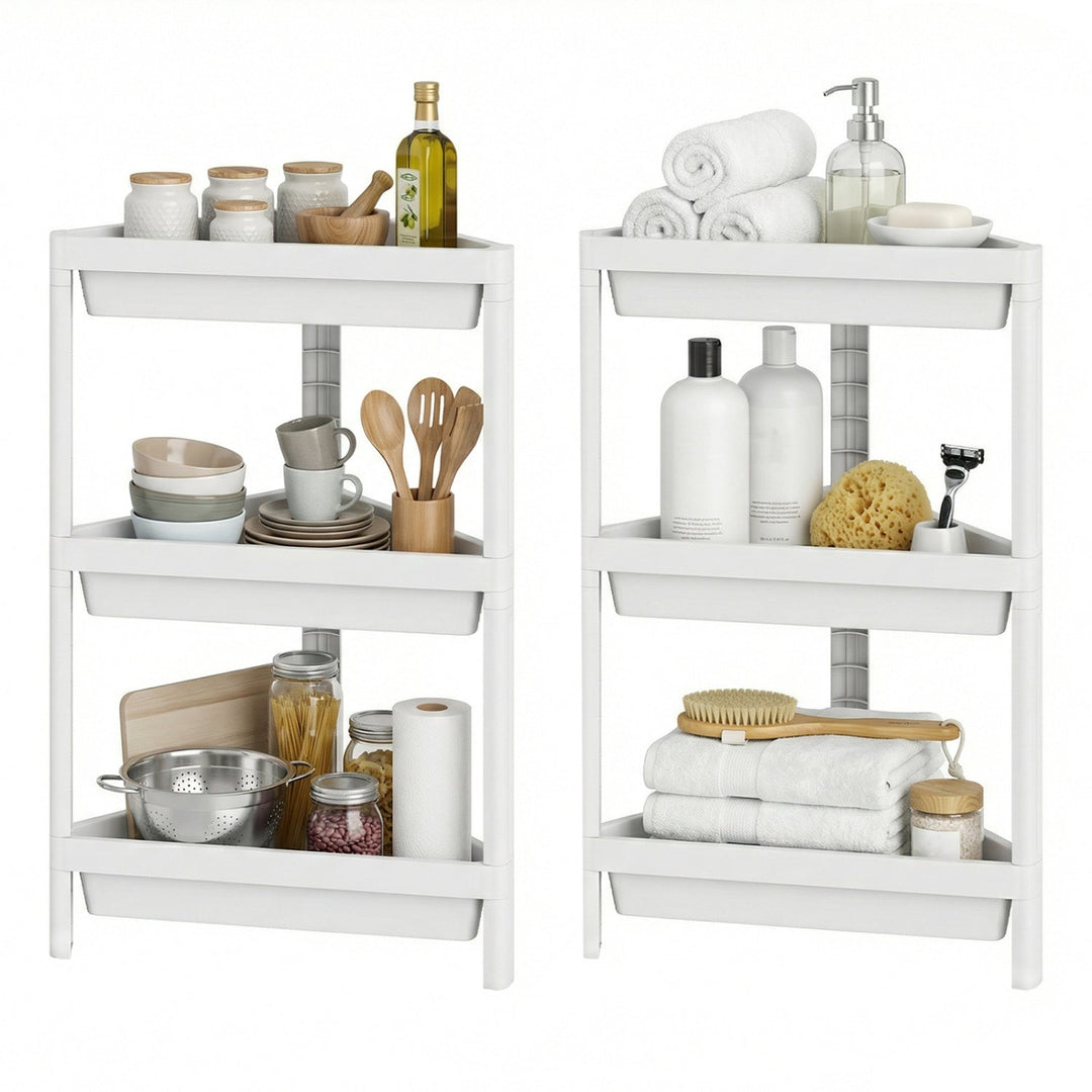 3-Tier Corner Shower Caddy 2-Pack with Detachable Design