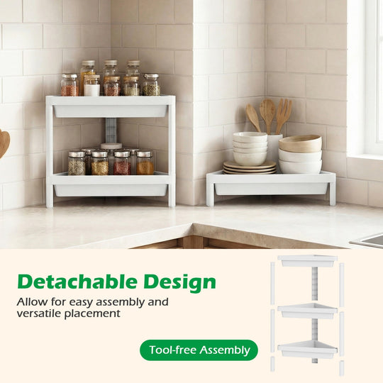 3-Tier Corner Shower Caddy 2-Pack with Detachable Design