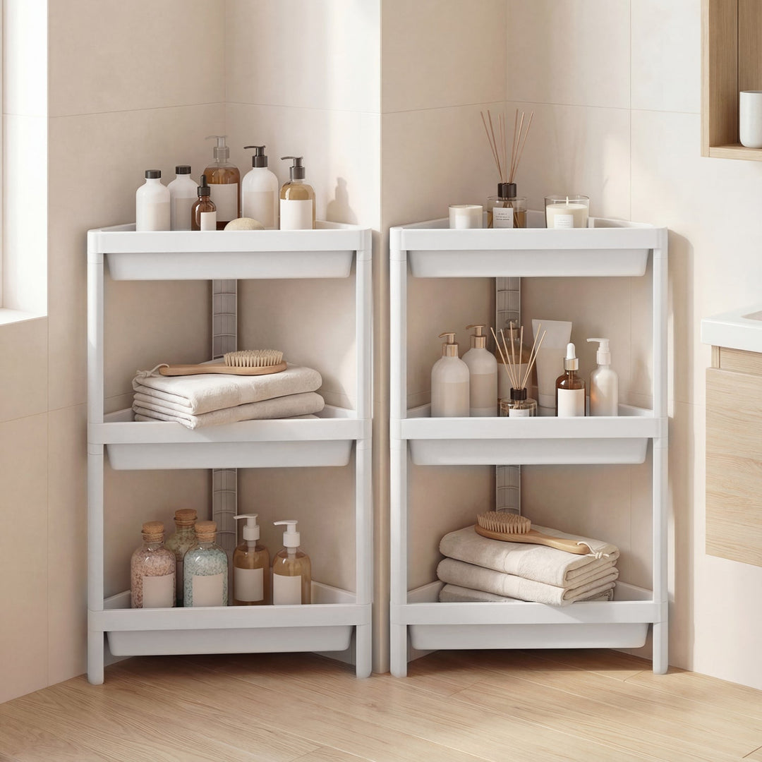 3-Tier Corner Shower Caddy 2-Pack with Detachable Design
