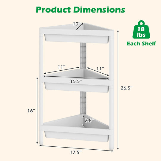 3-Tier Corner Shower Caddy 2-Pack with Detachable Design