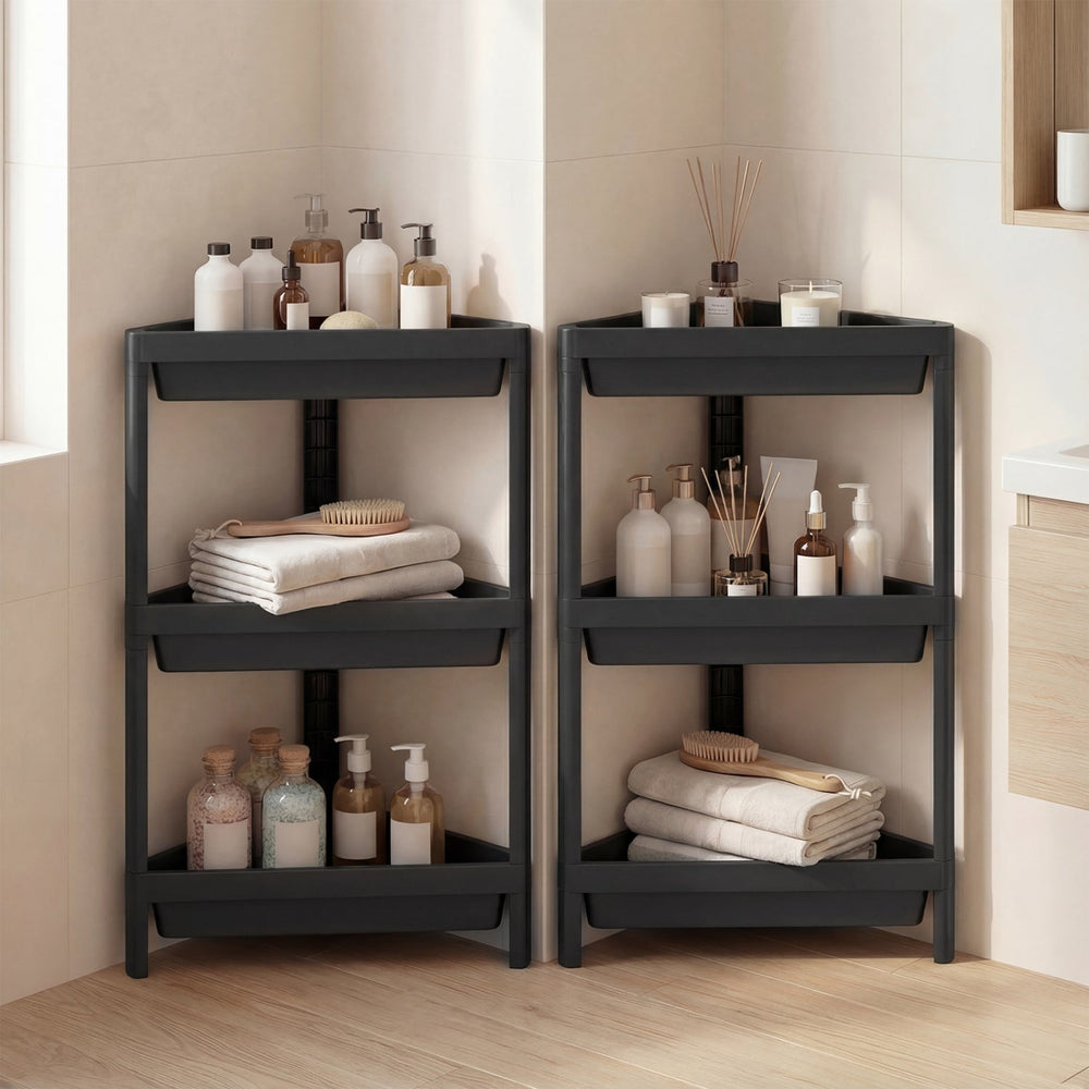 3-Tier Corner Shower Caddy 2-Pack with Detachable Design