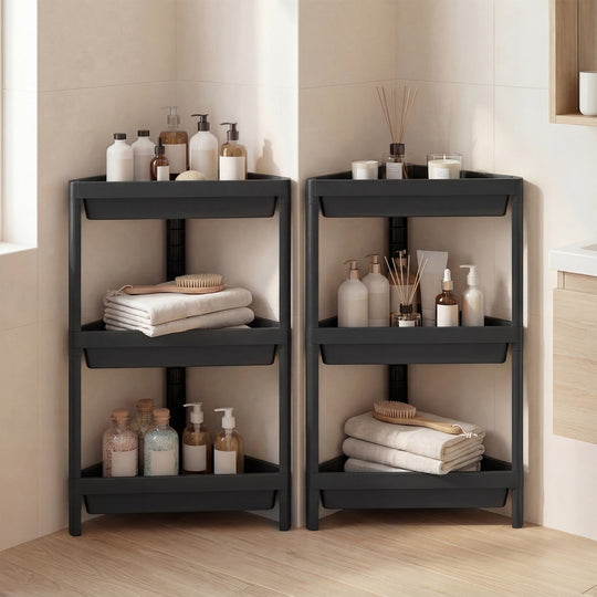 3-Tier Corner Shower Caddy 2-Pack with Detachable Design