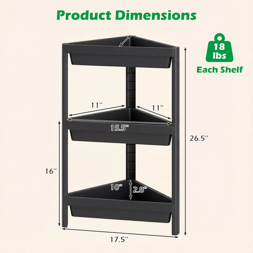 3-Tier Corner Shower Caddy 2-Pack with Detachable Design