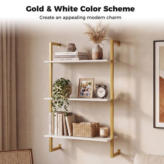 3-Tier Floating Modern Kitchen Shelf for Living Room Home Office and Bathroom