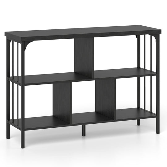 3-Tier Horizontal Cubby Bookshelf with Open Shelves