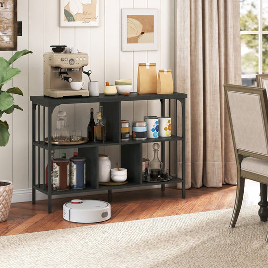 3-Tier Horizontal Cubby Bookshelf with Open Shelves