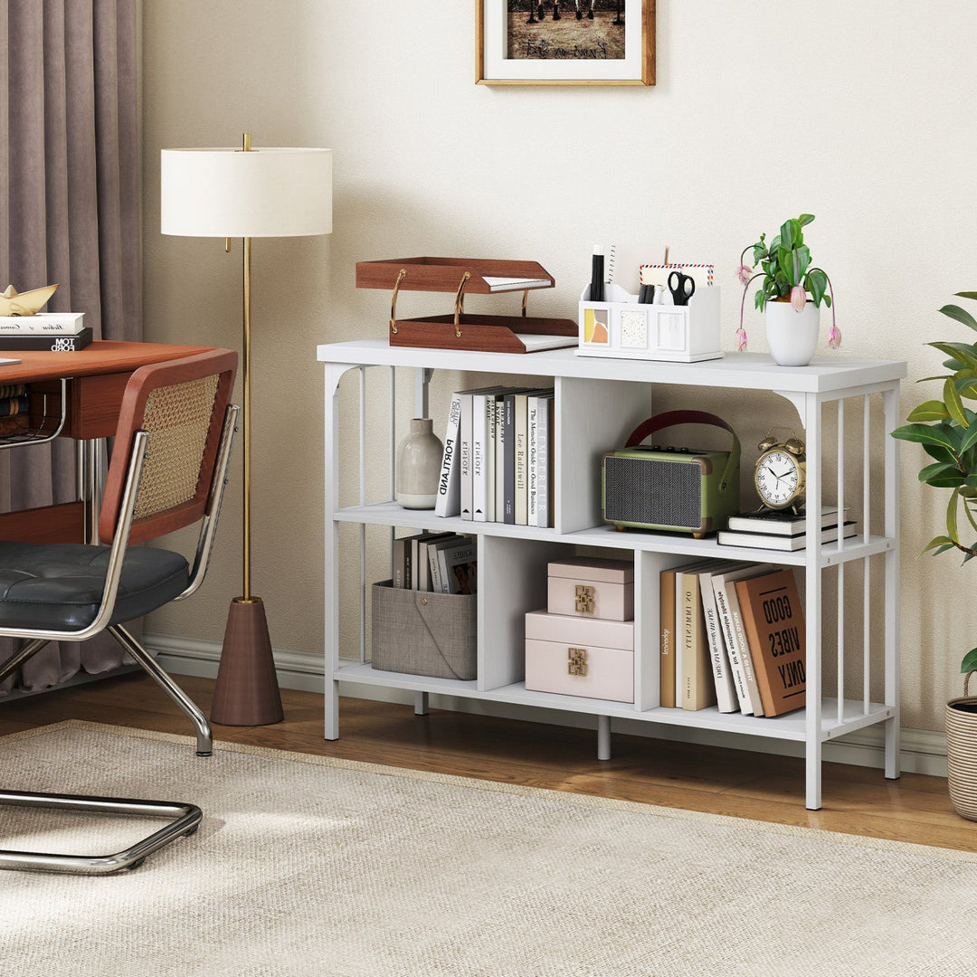 3-Tier Horizontal Cubby Bookshelf with Open Shelves