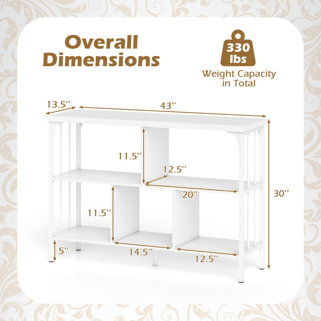 3-Tier Horizontal Cubby Bookshelf with Open Shelves