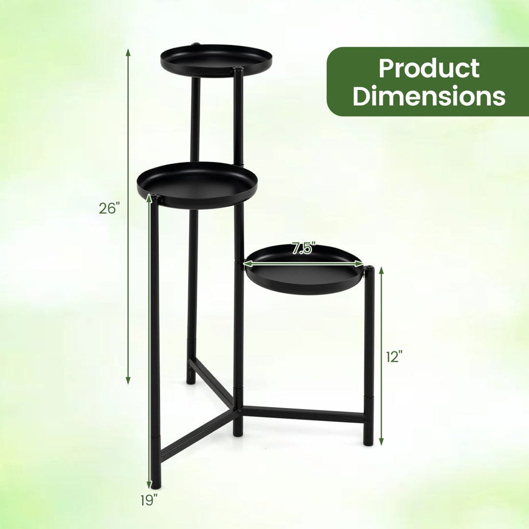 3-Tier Metal Plant Stand Indoor Outdoor Tall Corner Flower Pot Holder Display Rack