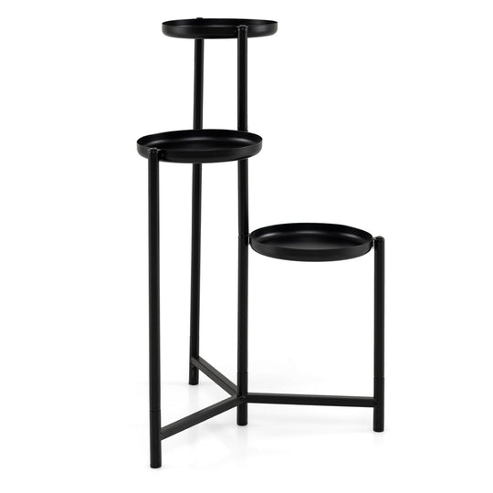 3-Tier Metal Plant Stand Indoor Outdoor Tall Corner Flower Pot Holder Display Rack